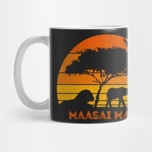 Maasai Mara Safari Elephant Lion Sunset Kenya Safari Mug
